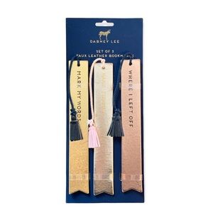 Barney Lee Book Faux Leather Book Marks with Hanging Tassel